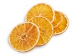 Stack of dried orange slices isolated on white Royalty Free Stock Photo