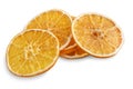 Stack of dried orange slices isolated on white Royalty Free Stock Photo