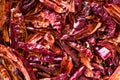 Stack of Dried Red Chili or Chilli Cayenne Pepper in Bowl Royalty Free Stock Photo