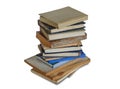 A stack of dusty shabby books