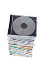 Stack of dvds and cds Royalty Free Stock Photo