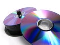 Stack of DVDs and CDs Royalty Free Stock Photo