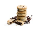 Stack of Eccles cakes isolated on white