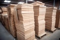 stack of eco-friendly boxes ready for shipment Royalty Free Stock Photo