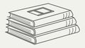 Stack of educational books, symbolizing knowledge, study, and learning. vector design Generative AI Royalty Free Stock Photo