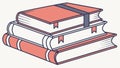 Stack of Educational Books Vector, Learning & Study, vector design Generative AI Royalty Free Stock Photo