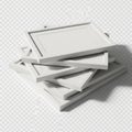 Stack of empty white notepads arranged in a casual pile Royalty Free Stock Photo