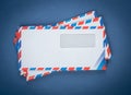 A stack of envelopes on a blue Royalty Free Stock Photo