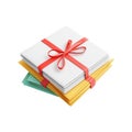 Stack of Papers Tied with Red Ribbon: A Gift of Documents Royalty Free Stock Photo