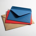 Stack of envelopes isolated on white background Royalty Free Stock Photo
