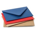 Stack of envelopes isolated on white background Royalty Free Stock Photo