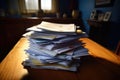 stack of envelopes reading pension documents Royalty Free Stock Photo