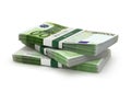 Stack of euro bills isolated. Royalty Free Stock Photo