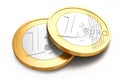 Stack of Euro coins on white background Royalty Free Stock Photo