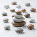 Stack features four pebbles balanced from largest at the bottom Royalty Free Stock Photo