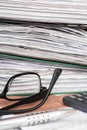 Stack of file folders with documents, Royalty Free Stock Photo