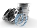 Stack of film reels Royalty Free Stock Photo