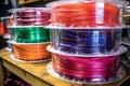 stack of finished bicycle wheels wrapped in plastic