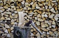 Stack of firewood Royalty Free Stock Photo