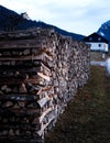 a stack of fire woods in the winter Royalty Free Stock Photo