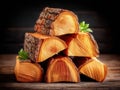 stack of fireplace logs Royalty Free Stock Photo