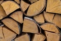 Stack of firewood billet for winter fuel fireplace and logs rustic base eco material Royalty Free Stock Photo