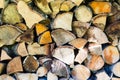 Stack of firewood close-up, photo texture