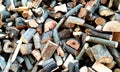 Stack of firewood.The logs of fire wood.Wood chips. Royalty Free Stock Photo