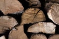 Stack of firewood natural background texture. Royalty Free Stock Photo