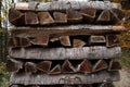 Stack of firewood. Pile of wood logs ready for winter Royalty Free Stock Photo