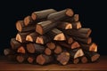 A stack of firewood ready for cozy fireside evenings vector fall background