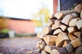 stack of firewood for a traditional sauna stove