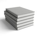 Stack of Five Blank Gray Hardcover Books on a White Background pile reading Royalty Free Stock Photo