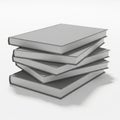 Stack of Five Blank Gray Hardcover Books on a White Background pile Royalty Free Stock Photo