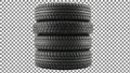 Stack of Five Car Tires Royalty Free Stock Photo