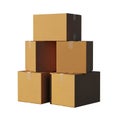 Stack of Five Cardboard Shipping Boxes Arranged in a Pyramid Formation packaging delivery Royalty Free Stock Photo