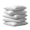 Stack of Five White Pillows on Black Background Royalty Free Stock Photo
