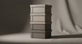 Stack of five neutral colored boxes with soft shadows Royalty Free Stock Photo