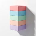 Each block is a different color pink blue green peach and lavender Royalty Free Stock Photo