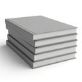 Stack of Five Plain Grey Hardcover Books on White Background pile Royalty Free Stock Photo