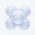A stack of plain white golf balls