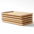 Each tray is neatly aligned, highlighting their uniform shape and craftsmanship Royalty Free Stock Photo