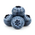 A stack of five ripe blueberries (Vaccinium corymbosum) is arranged, showcasing Royalty Free Stock Photo