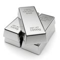 Stack of Five Shiny Silver Bullion Bars Labeled Fine Silver 999 Net Wt 1000g Royalty Free Stock Photo