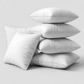 Stack of five white pillows on a light background Royalty Free Stock Photo