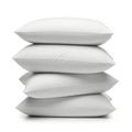 Stack of five white pillows on a plain background Royalty Free Stock Photo