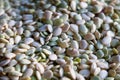 Stack of Flageolet beans on a market stall