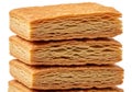 Stack of flaky, layered puff pastry sheets ready for baking or cooking Royalty Free Stock Photo
