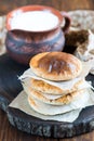 A stack of flat round bread