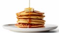 The Stack of Syrup Pancakes.AI generated image Royalty Free Stock Photo